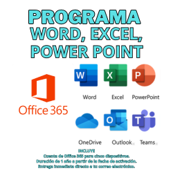 Office 365 incluye Word, Excel, Powerpoint, Publisher, Access, Outlook y OneNote